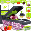 16 - in - 1 Manual Vegetable Chopper Set, with 8 Blades, Container, Grater and Strainer. It's Convenient for Cooking and Is a Professional Slicer for Onions, Carrots and Garlic.