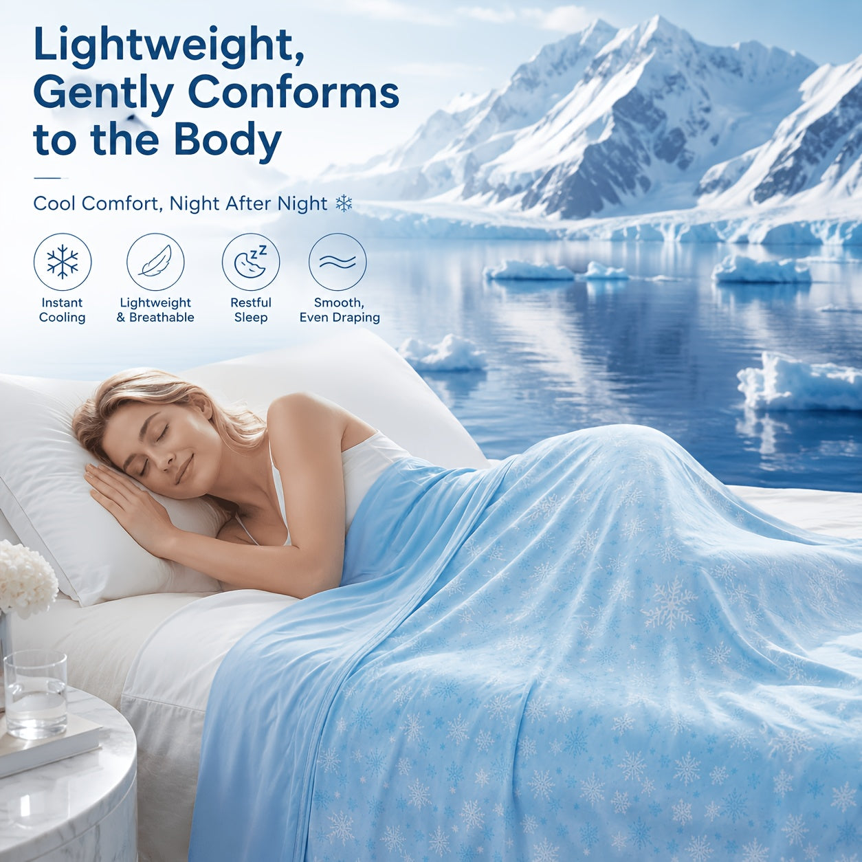 Premium Double Layer Cooling Blanket for Hot Sleepers, Soft Cool Touch Summer Blanket, Lightweight Breathable Cooling Throw for Bed, Couch, Sofa, RV Travel & Warm Nights