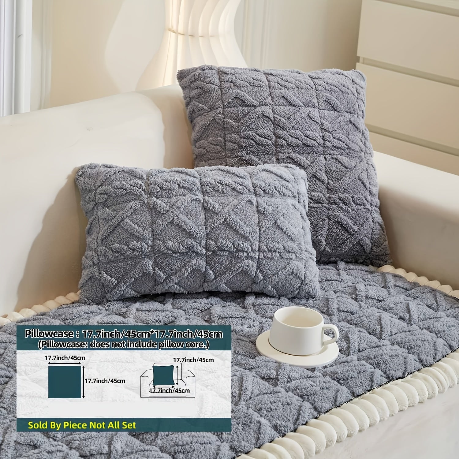 1pc Autumn And Winter Thick Bohemian Style Quilted Sofa Cover with Ruffles, Made Of One-piece Plush Fabric, Machine Washable, Suitable for Anti Slip Protection Of Pets, And Suitable for Decorating Armchairs to 4-seater Segmented Sofas