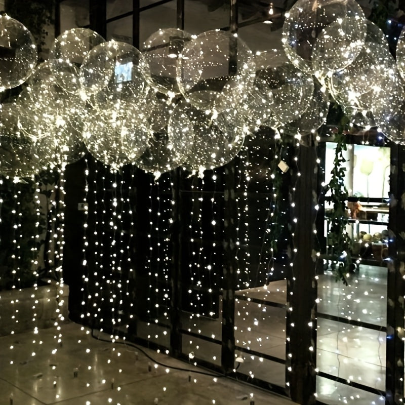 20-Pack Set: 10 X 3-meter String Lights and 10 X 20-inch Balloons for Weddings, Graduations, Christmas, Birthdays, Indoor/Outdoor Party Decorations, Light-Up Supplies,Suitable for Halloween and Christmas