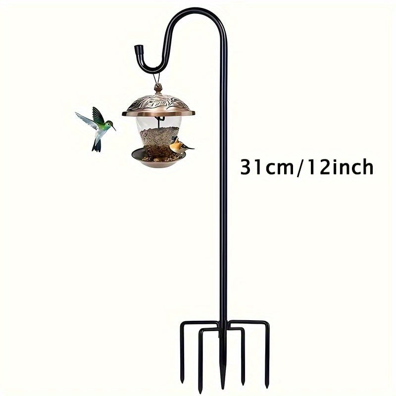 2pcs Outdoor Shepherd Hooks, Heavy Metal Garden Pole Hanging Bird Feeder, with 5 Claw Outdoor Shepherd Horn Adjustable Hooks for Flower Baskets, Plant Hook Stands, Plant Baskets, Solar Lights, Lantern Hooks, Wedding, Halloween