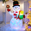 LED LIGHTS 1pc 5ft Giant Rotating LED Snowman Inflatable - Outdoor Yard Christmas Decoration with Vibrant Lighting Effects - Festival Decor for Home, Garden, Restaurant, And Party for BUSINESS