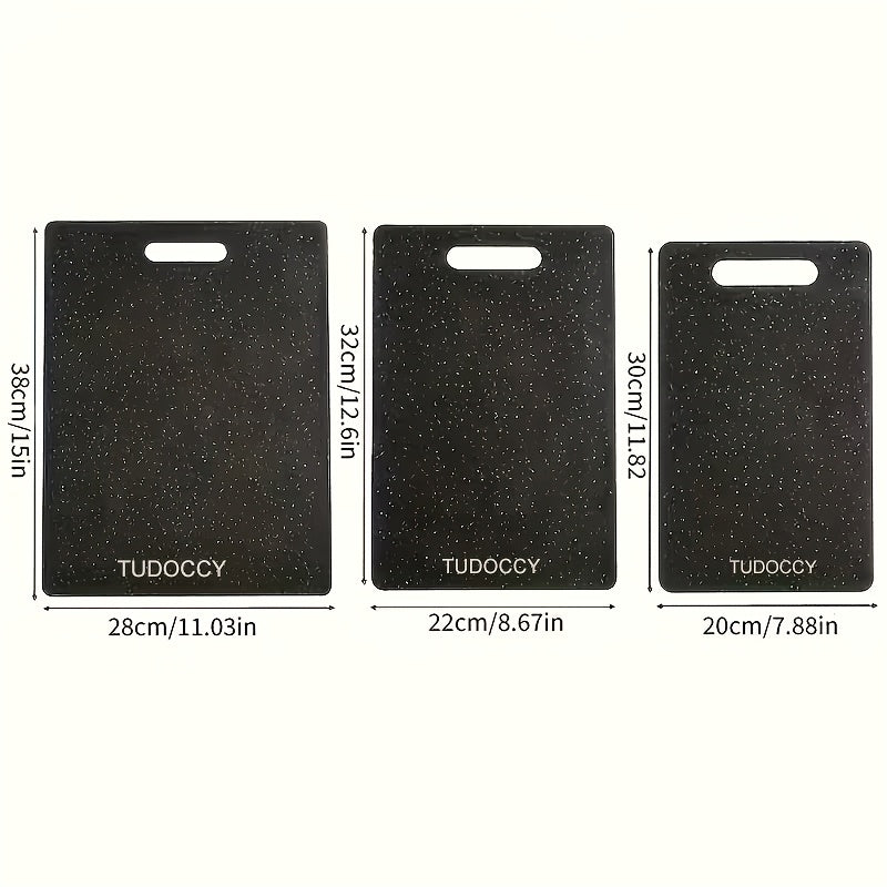 [3pcs Chopping Board Set] 3pcs/SET Kitchen Chopping Board, Two -color Large, Medium, Small -sized 3 -piece Set Of Cutting Board, Excluding BPA Cutting Board, Plastic Cutting Board With Easy Shaking Handle, Non -porous Meat Cutting Board