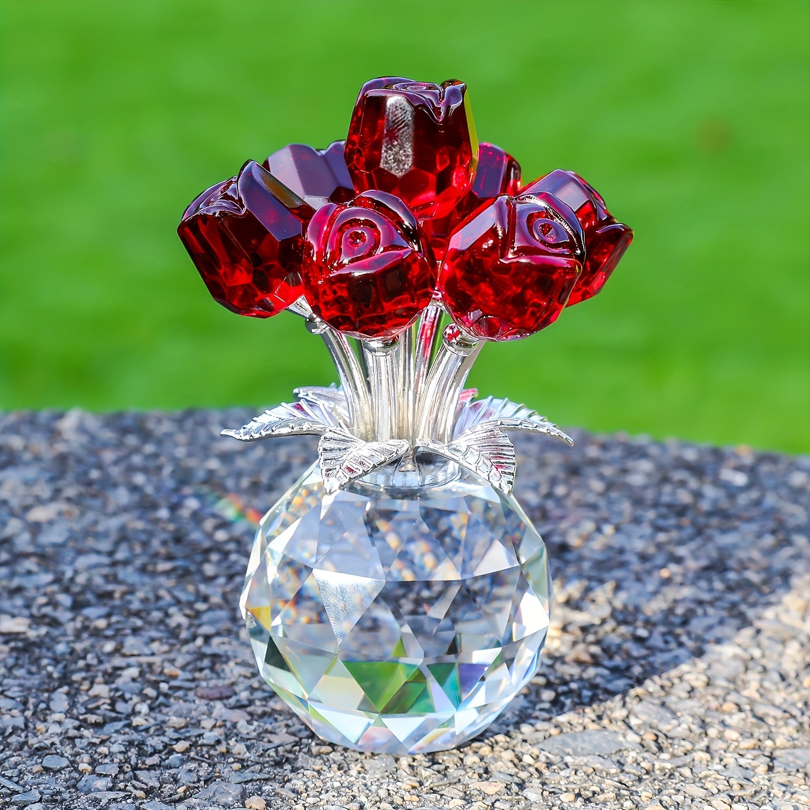 Colored Artificial Rose Bouquet - Crystal Rose Bouquet for Anniversaries, Mother's Day, Father's Day, Christmas, Valentine's Day, And National Grandparents' Day - Eternal Rose Decoration Gift