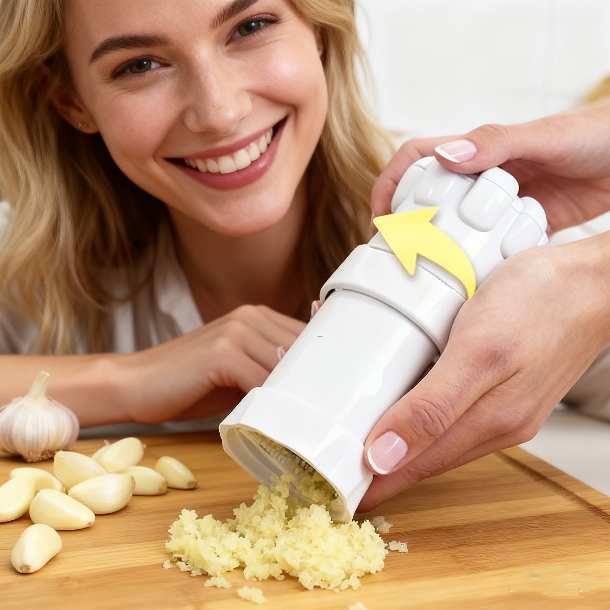 5-in-1 Heavy-duty Garlic Pressing Machine, Equipped with Stainless Steel Blades and Ergonomic Handle - 5-in-1 Multi-functional Food Processor Device, Used for Crushing, Chopping, Peeling, Mincing, and Mixing - Washable with Dishwasher, Space-saving D
