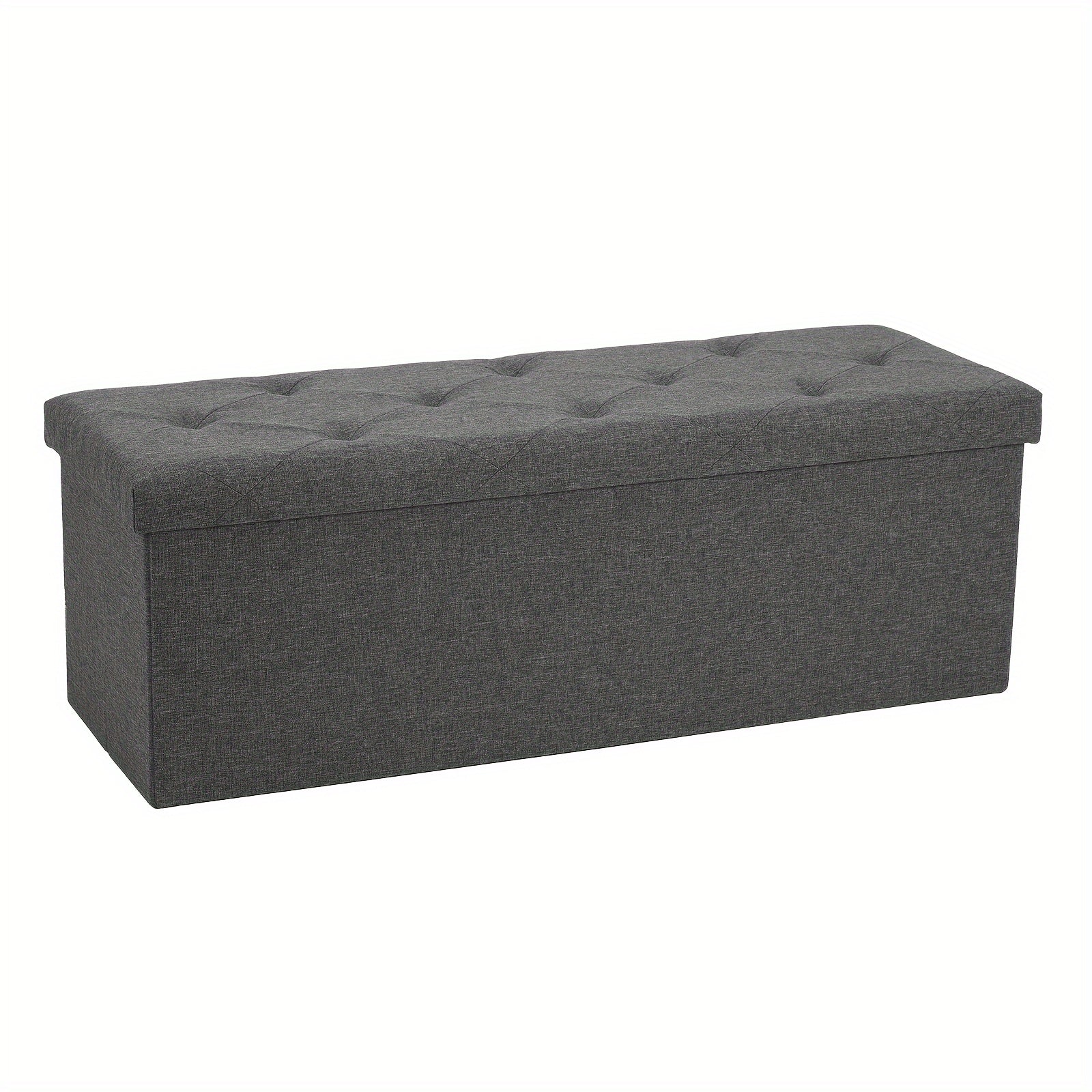 Sweetcrispy 43 Inches Folding Storage Ottoman Bench, Holds up to 660 Lb, End of Bed Storage Bench Foot Rest Stools Large Storage Chest with Padded Seat for Bedroom, Living Room, Entryway