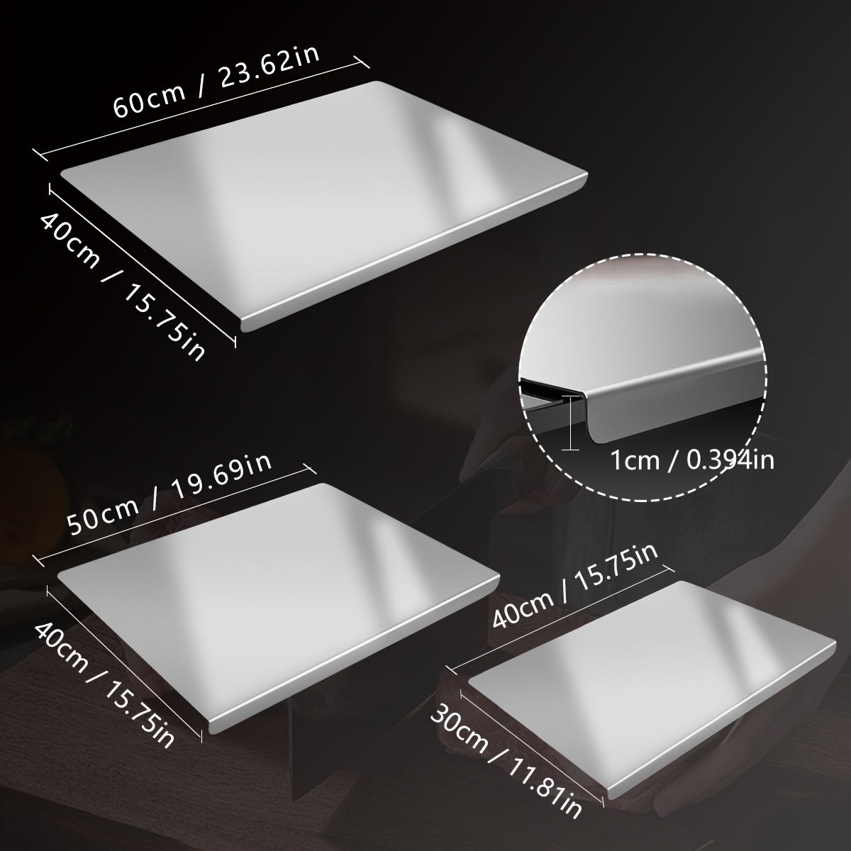 304 Stainless Steel Cutting Board Butcher Block Household Rolling Board Kitchen Supplies