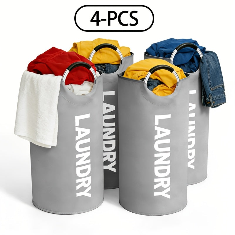 3pcs/4pcs Large Oxford Cloth Dirty Clothes Basket Foldable with Handle Laundry Basket Suitable for Student Dormitories, Laundry Rooms, Living Rooms, Bedrooms, Bathrooms, Independent Storage Bags, Laundry Baskets