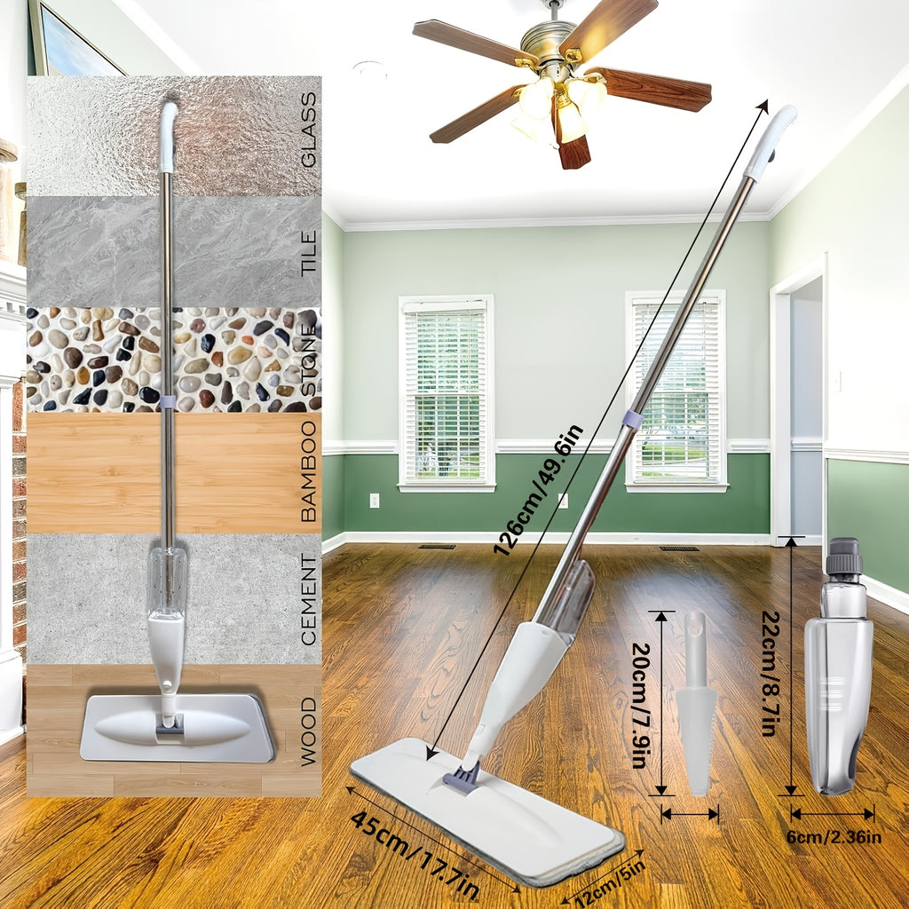4pcs Set (1Spray Mop And 3 Washable Pads) Water-Spraying Flat Mop. Mops for Floor Cleaning. Dry And Wet Dual-Purpose. Household Floor Mop. for Floor Cleaning. Suitable for Hardwood, Laminate, Tiles, Ceramics