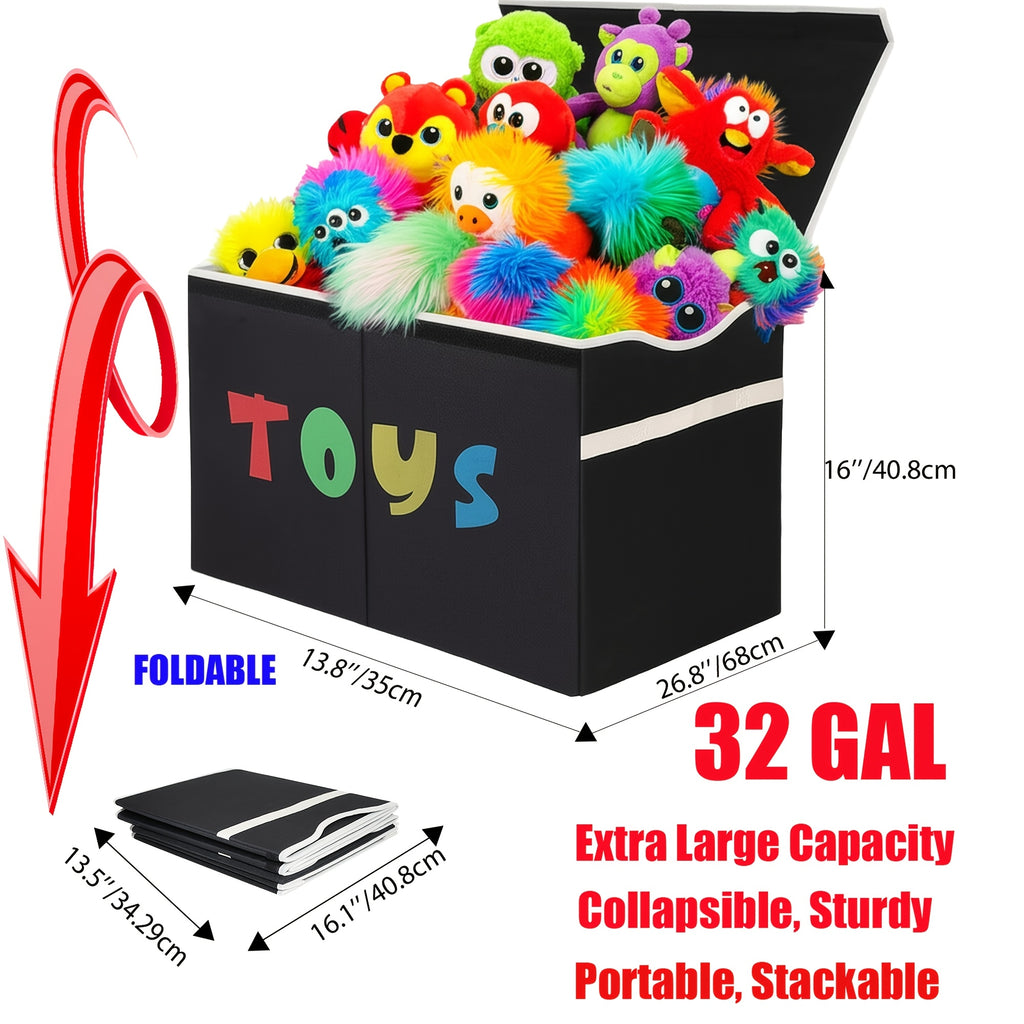 31.7gal Extra Large Box, Collapsible Sturdy Kids Chest for Boys, Girls, Kids, Storage Organizer Toddler Storage Bins with Lids, Box Basket for Living Room, Bedroom, Nursery, Shelf Baskets
