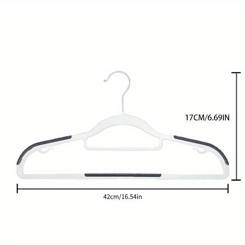 30/20/10pcs Heavy-Duty Plastic Anti-Slip Clothes Hangers with 360° Rotating Hooks - Space-Saving Wardrobe Hangers with Non-Slip Shoulder Strips, Wet/Dry Use for Bedrooms, Bathrooms, Dorms, Outdoor - Durable Plastic Construction