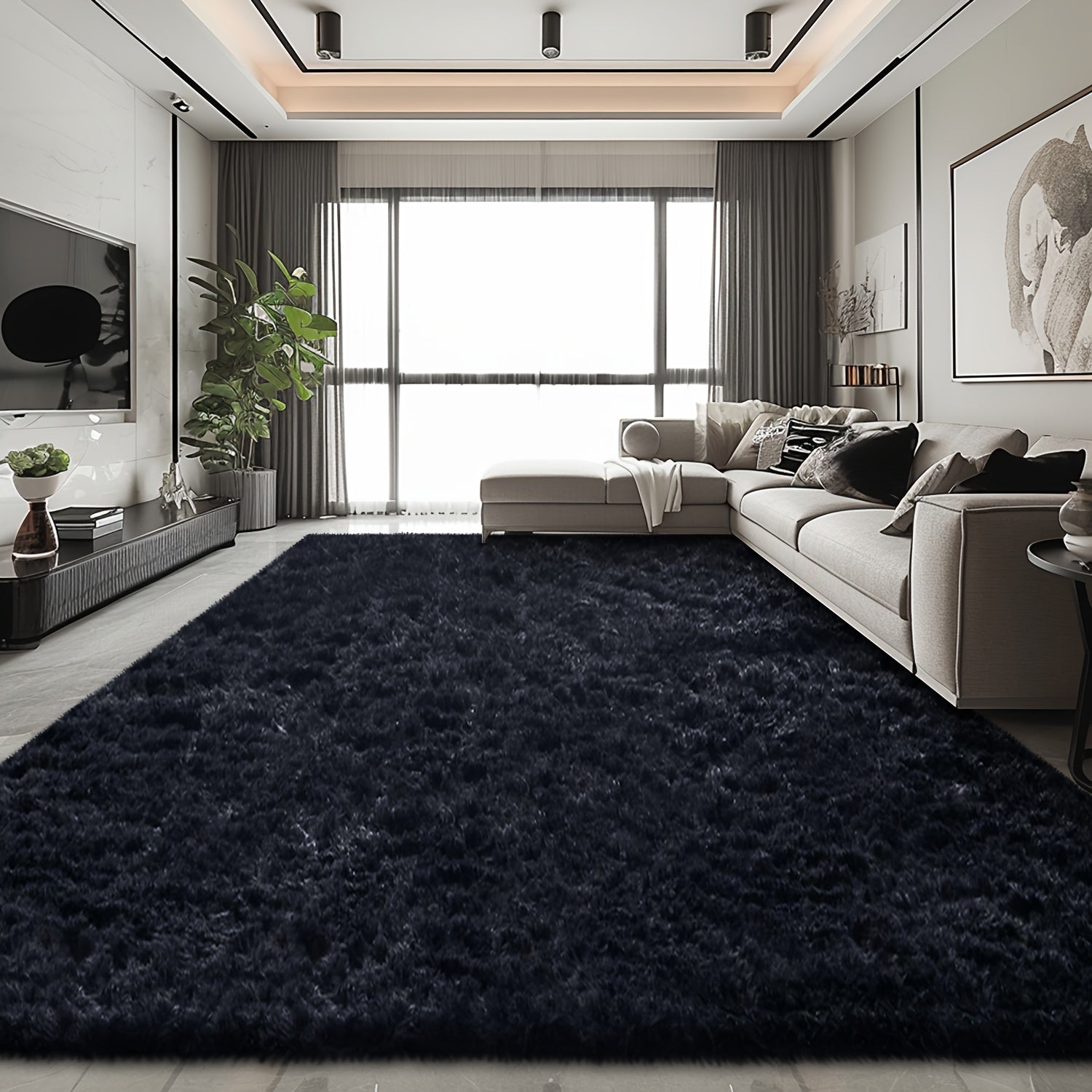 Super Soft Shaggy Area Rug for Living Room, Ultra-Plush Cozy Bedroom Carpet, Thick And Fluffy Rug Floor Mat for Home Decor. Super Warm Living Room Carpet for Winter, Housewarming Gift.
