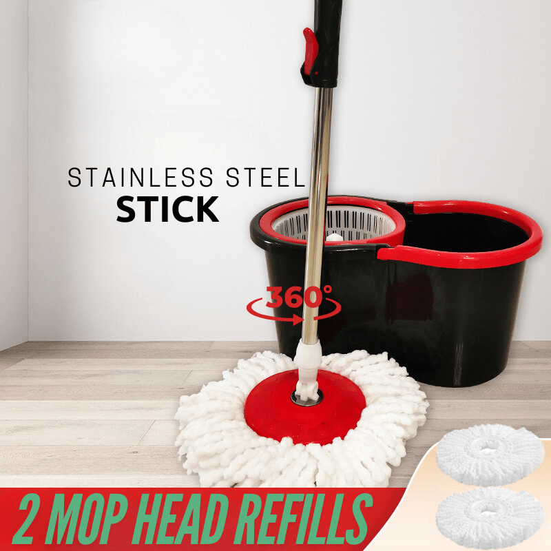 360° Spin Mop and Bucke Set for Home, Wet Dust Mop for Floor Cleaning with 4 Mop Heads