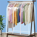 1pc Extra Large Clear Hanging Garment Bag - PVC Zipper Closure Dustproof Closet Organizer for Coats, Suits, Dresses | Sealed Wardrobe Protector for Dorm, Bedroom Storage (Frame Not Included), Bedroom Wardrobe Accessory | Transparent Design | Durable