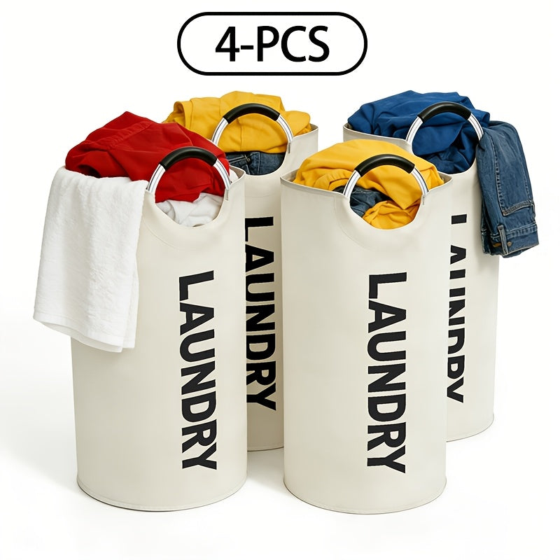 3pcs/4pcs Large Oxford Cloth Dirty Clothes Basket Foldable with Handle Laundry Basket Suitable for Student Dormitories, Laundry Rooms, Living Rooms, Bedrooms, Bathrooms, Independent Storage Bags, Laundry Baskets