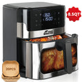 8.5QT/3.2QT Air Fryer, Upgraded Large Capacity Suitable For 5-6 People, Smart Touch Screen For Easy Operation With 8 Preset Functions, Non-stick Coating For Easy Cleaning, Kitchen Accessories, Toaster Oven, Deep Fryer, Air Fryers, Kitchen
