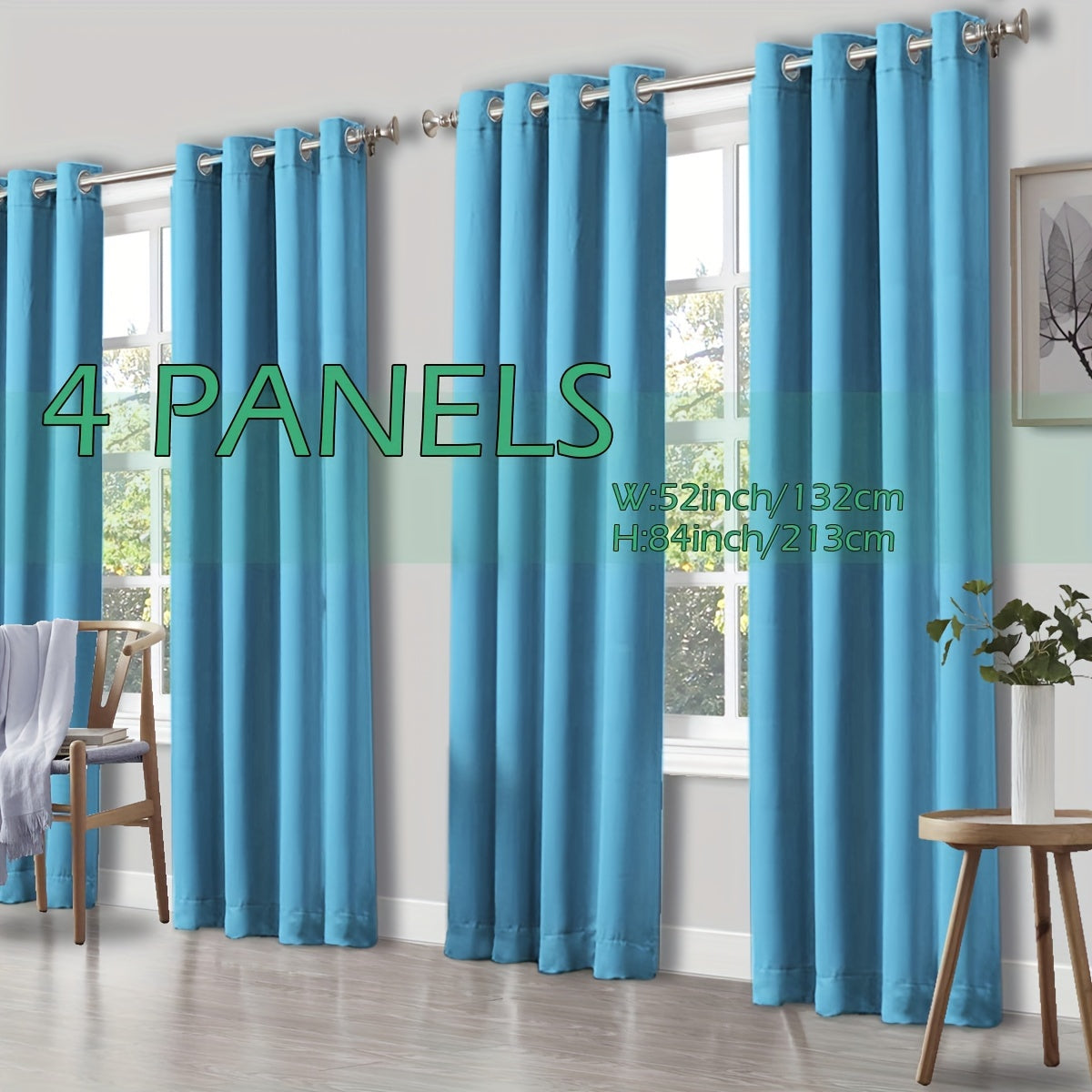 4 Panels Thermal Insulated Blackout Curtains - Triple Weave Thermal Insulation & Light Blocking, Solid Grommet Top, Polyester/ Linen-like Fabric, Deep Red for Bedroom, Living Room, Office - Window Drapes for Complete Darkness & Comf