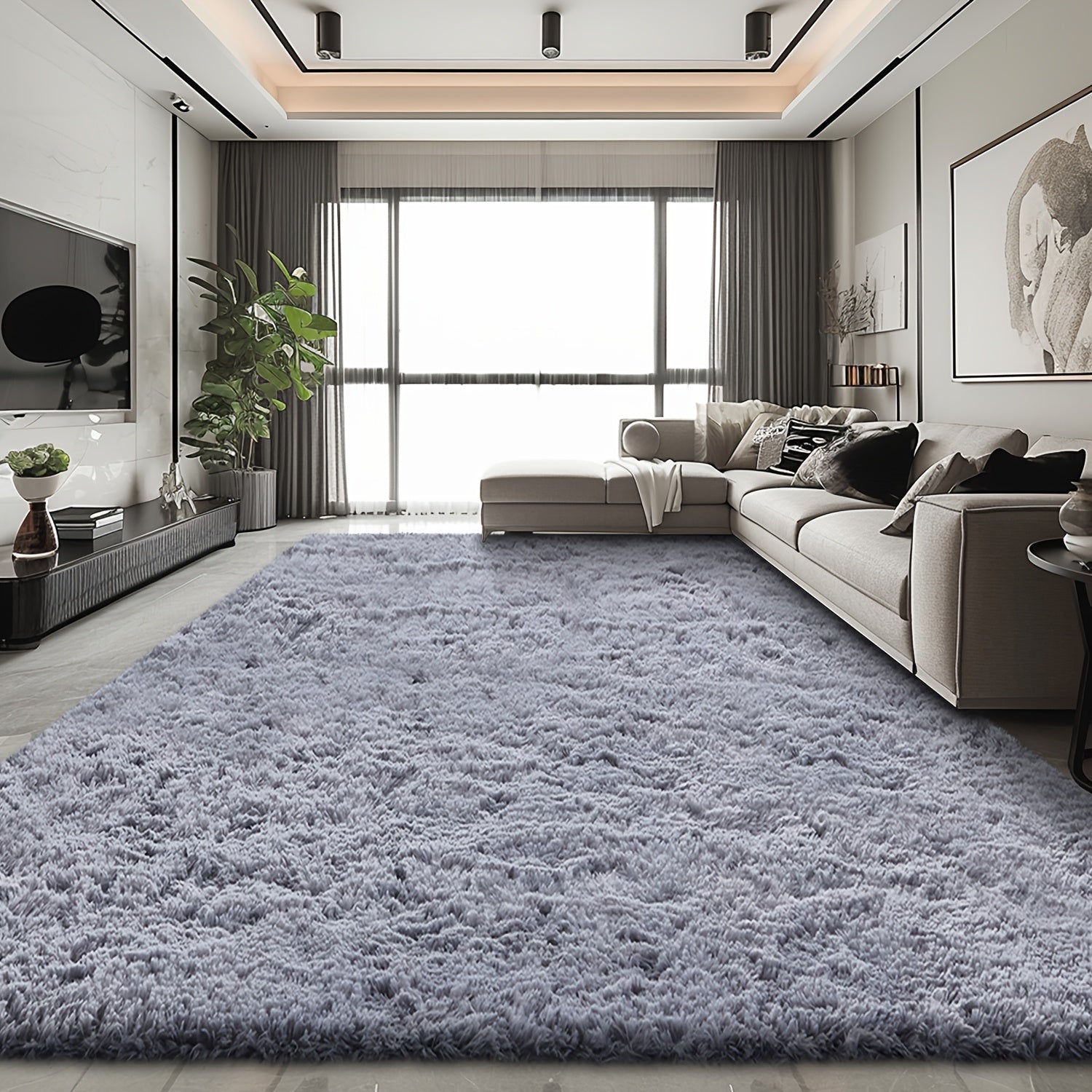 Super Soft Shaggy Area Rug for Living Room, Ultra-Plush Cozy Bedroom Carpet, Thick And Fluffy Rug Floor Mat for Home Decor. Super Warm Living Room Carpet for Winter, Housewarming Gift.