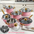 10/12/1pc Stainless Steel Cookware Set - Kitchen And Dining Essential for Induction Cooking, Stockpot, Ricotta Pot, Double Handle with Pot Lid, Suitable for Soup, Hotpot, Pasta, Seafood Soup, Rice Cooker