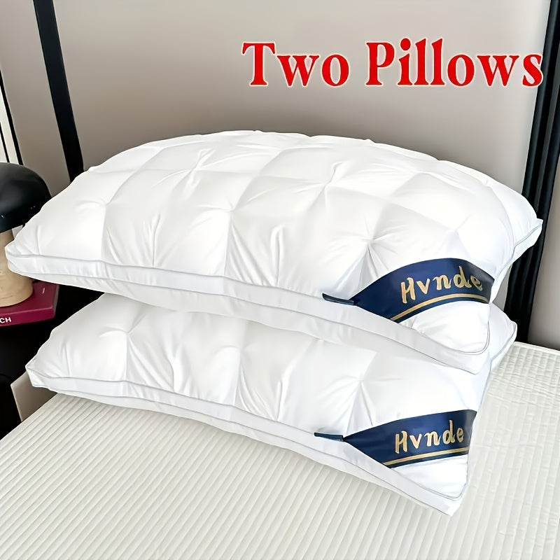 2pcs Luxury Hotel-Quality Pillows, Queen/King Size High Resilience Plush Fill, HypoallergenicPolyester Fabric, Soft Comfortable for Deep Sleep. Ideal for Side Back Sleepers, BreathableCooling, All-Season Use, Machine Washable