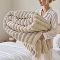 1 Premium Milk Striped Blanket, Soft And Warm Throw for Sofa, Bedroom Office Travel Hiking & Camping - All-Season Multi-Purpose Gift
