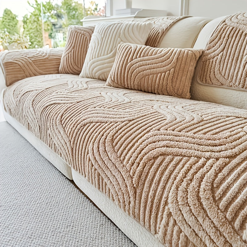 A Plush Non-Slip Sofa Cushion Cover: Luxury Modern, Pet-proof, Breathable, Stylish Home Decor for Living Room, Bedroom, Or Office.