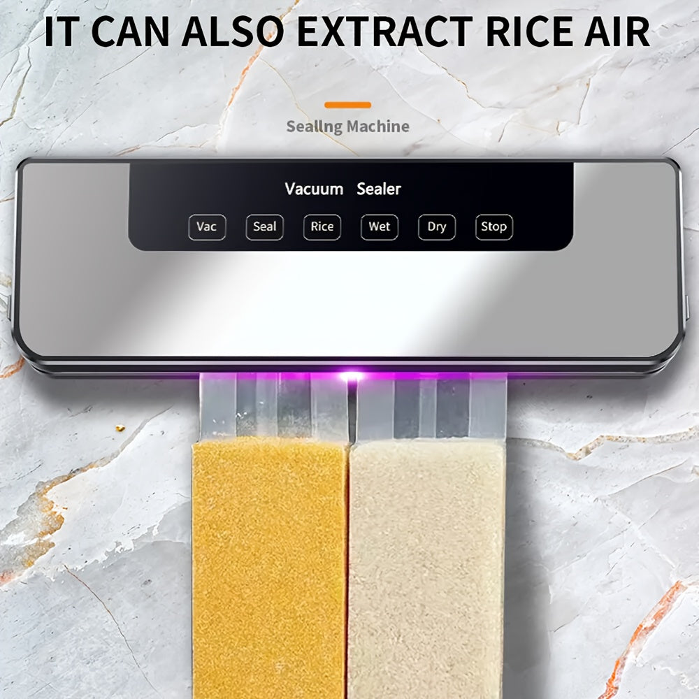 [Vacuum Sealer Machine] 65 KPA Commercial for Food Vacuum Sealer Machine Seal With 50 Free Bags, Dry/Moist Modes, 6-in-1 Sealing Machine For Food Storage & Sous Vide, Automatic for Food Sealing Machine, for Food Preservation System For Home Kitchen, Easy