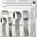 Stainless Steel Flatware Cutlery Set, 20/22/40/60/72pcs for 4/8/12, Silvery/Black/Golden, for Home Kitchen Restaurant Hotel, Affordable Utensils Set, Mirror Polished, Dishwasher Safe, Perfect for Gifts Weddings Outdoor Camping.Local Warehouse