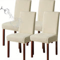 4/6pcs Chair Covers, Polar Fleece Jacquard, All-in-One Design with Elastic-band Closure, Machine Washable, for Dining Room Kitchen Chairs, 200-250 g/㎡