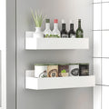 2/4 Movable Metal Refrigerator Magnetic Storage Rack, Multi-purpose Kitchen Bathroom Storage Box, Space-saving Multi-functional Organizer, Simple Appearance.