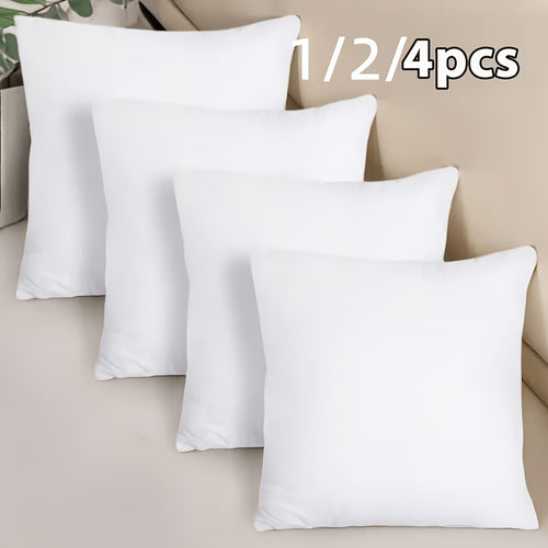 1/2/4 Pack Hypoallergenic New Fiber Cushion Filling Inserts, White Square Pillow Inserts For Sofa, Bed And Patio. Ideal For Bedroom, Office, Kitchen, Living Room Decor, Outdoor Camping And Spring & Summer Use. Perfect Mother'S Day Gift.