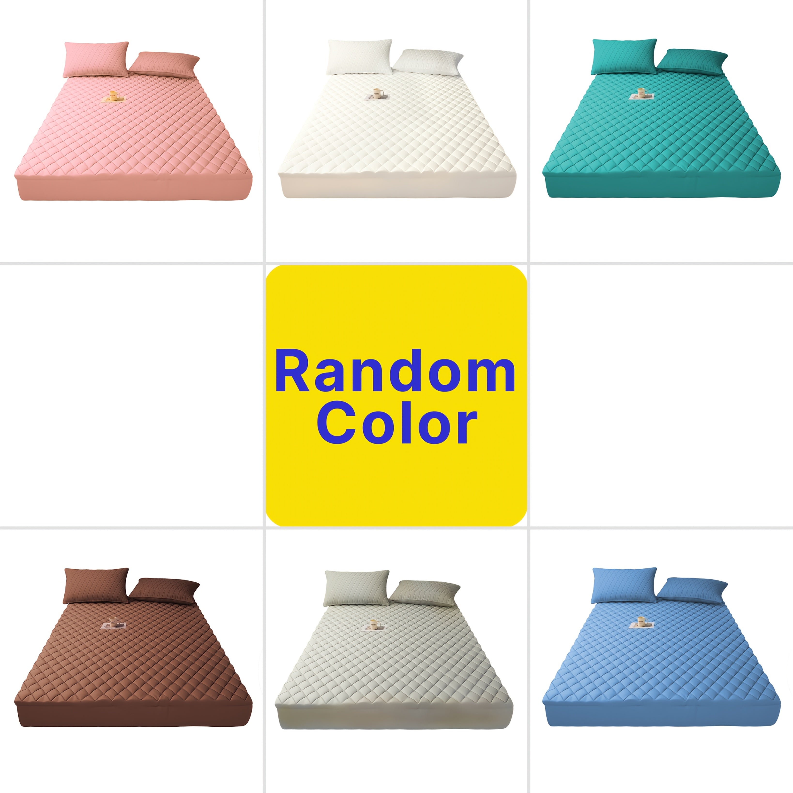 1pc Waterproof Non-Slip Kids & Children Mattress Protector, Solid Color Quilted Bed Cover with 9-15 Inches Deep Pocket, Effective Barrier & Breathable Bedding, Ideal for Bedroom, Guest Room And Hotel, Available In Random Colors (No Pillowcases)