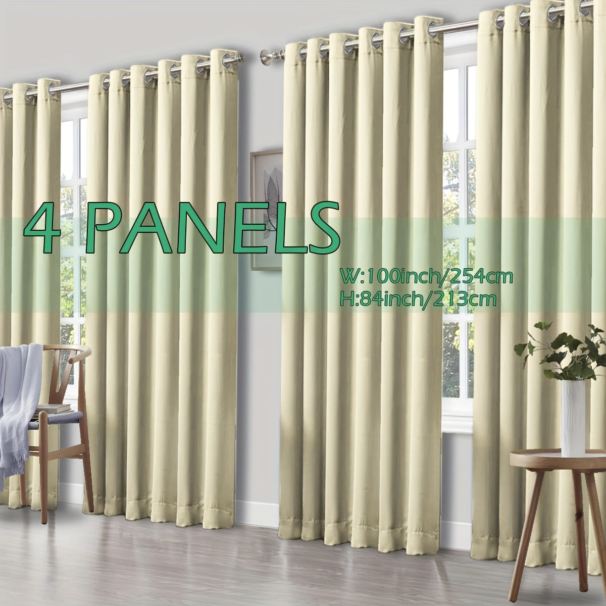 4 Panels Thermal Insulated Blackout Curtains - Triple Weave Thermal Insulation & Light Blocking, Solid Grommet Top, Polyester/ Linen-like Fabric, Deep Red for Bedroom, Living Room, Office - Window Drapes for Complete Darkness & Comf