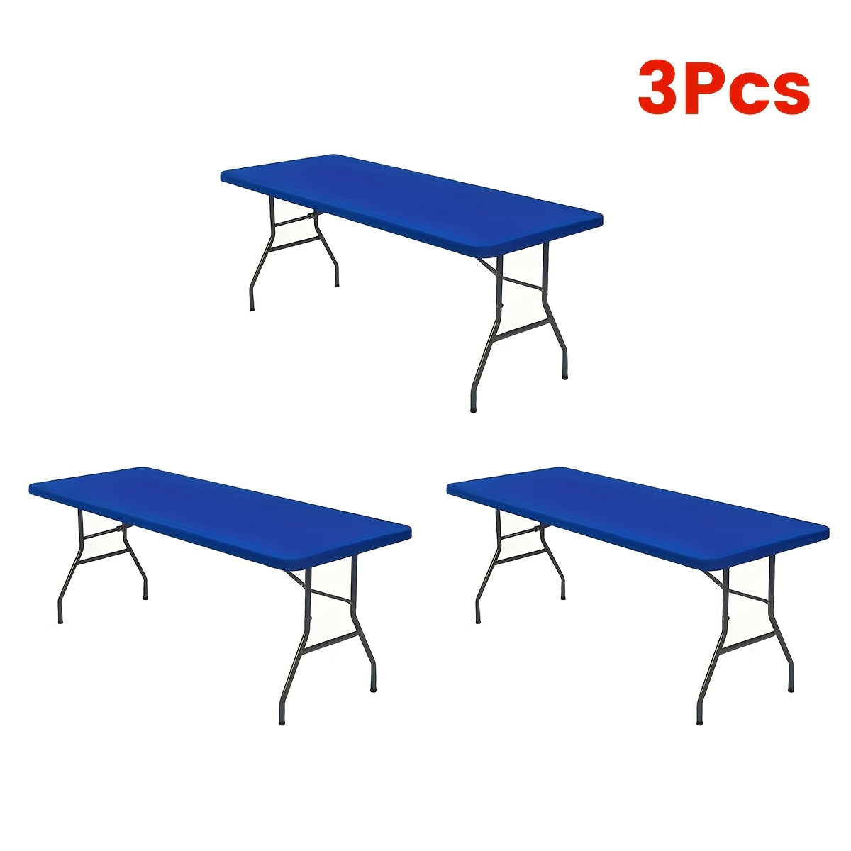 3/6/9/12pcs Stretchable Table Covers 6Ft Washable Elastic Polyester Rectangle Tablecloth Protector For Camping Indoor & Outdoor Parties Picnics Weddings Graduations Valentine'S Day Spandex Blend Easy To Clean