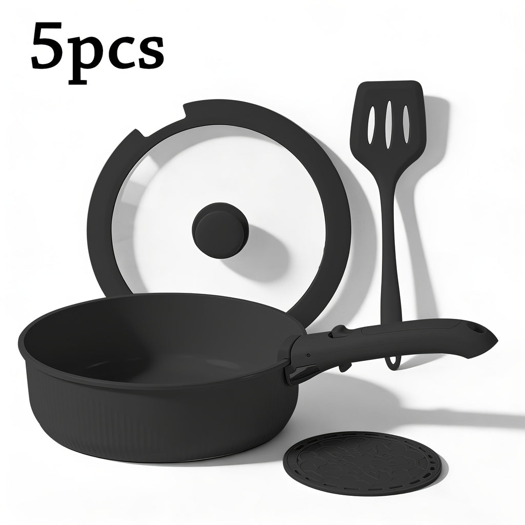 24pcs/7pcs/5pcs Cookware Set Non-Stick Pots & Pans Induction-Ready Kitchen Cookware Set Includes Skillet/Frying Pan/Soup Pot/Steak Pan Removable Handles Home & RV Kitchen Set Stackable Kitchen Accessories Easy To Clean Multiple Colors