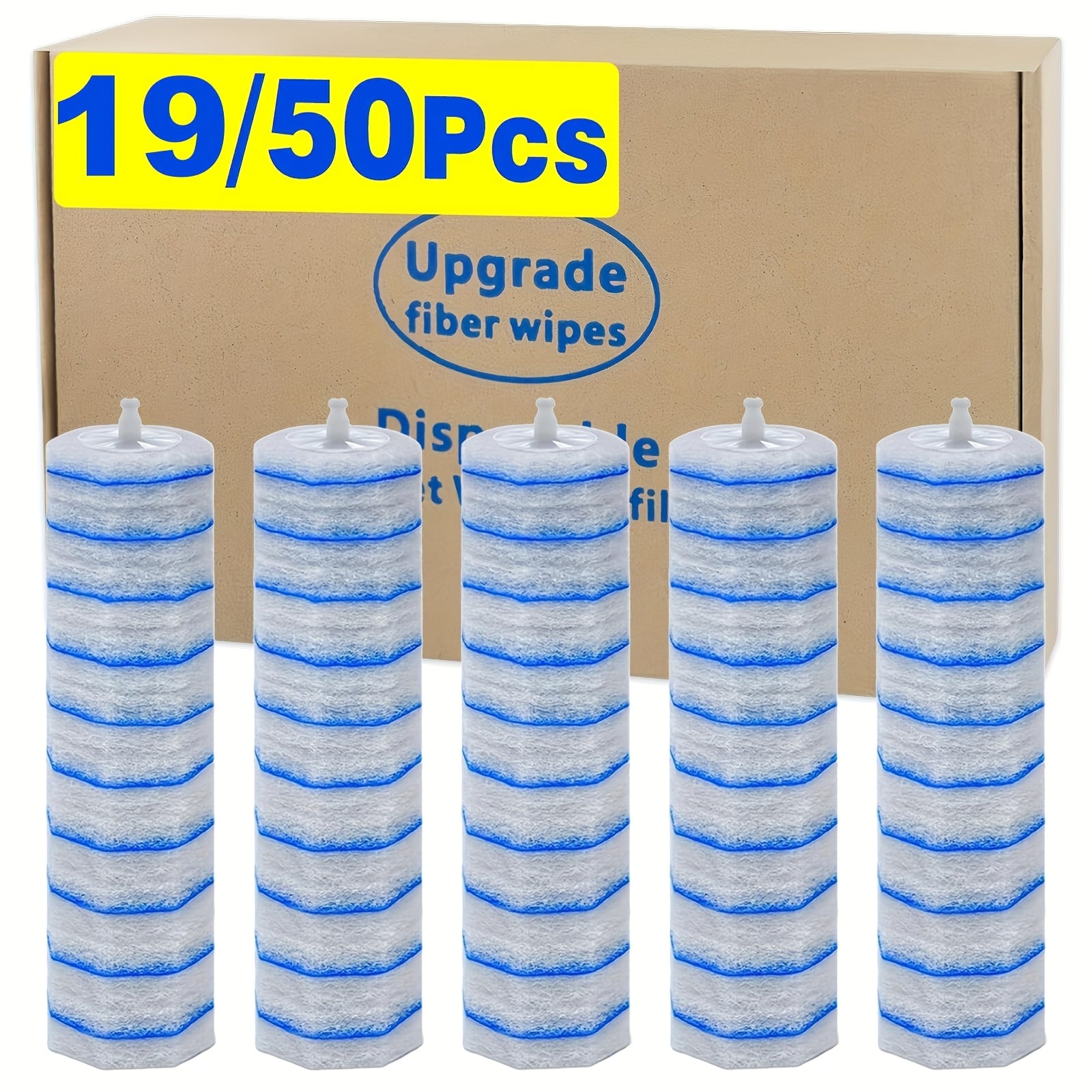 119/50/19-count Toilet Wand Refills for Cloroxs, Disposable Toilet Brush Refills Replacement, Toilet Bowl Cleaner Wand Refills, Upgraded Fiber Toilet Brush Head for Bath & Toilet Bowl Deep Cleaning