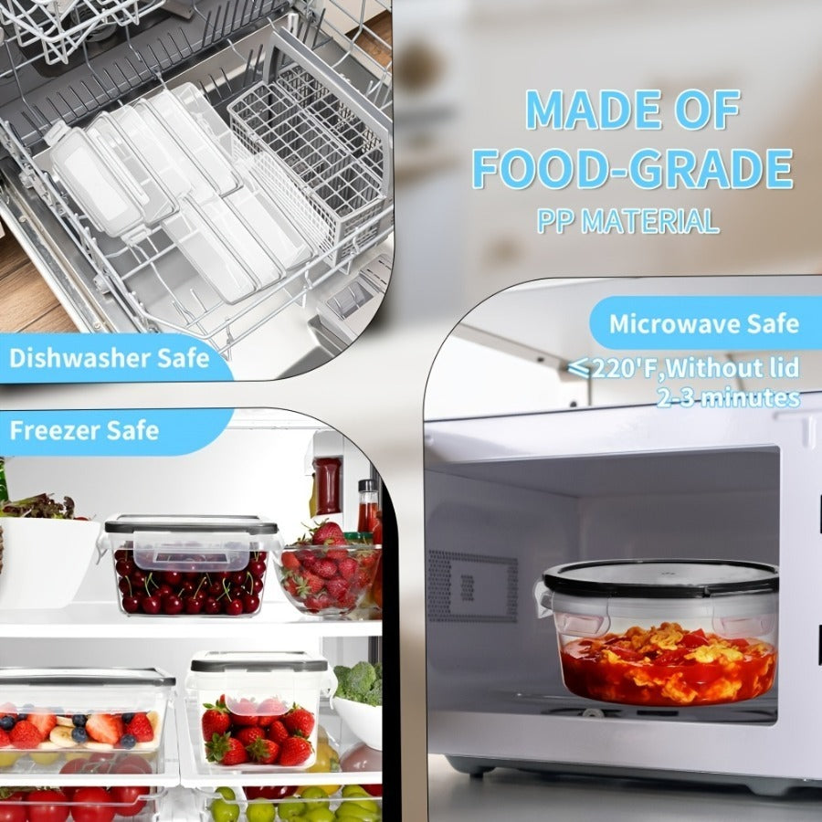 24/40/48pcs Sealed Food Storage Containers, Outdoor Picnic, Lunch Box, Microwave, Oven - Perfect for Salads, Fruits, Vegetables, And Sandwiches, Lunch Box | Sealed Storage | Durable, Food Storage Container (12/20/24 Lids And 12/20/24 Containers)