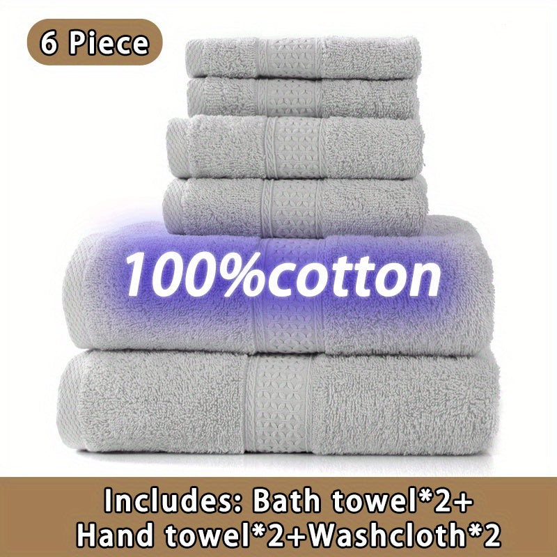 100% Cotton Bath Towel Set (3/6pcs) - Ultra-Soft, Highly Absorbent, Durable - Ldeal for Hotel, Home, Shower, Spa, Sanua - Multiple Color Options, Valentines Gift For Lovers