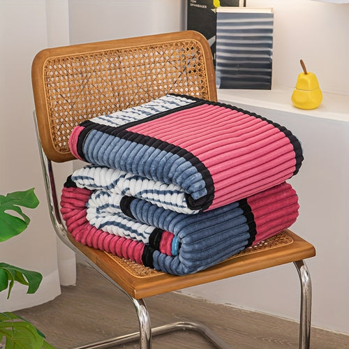 1 Comfortable Plaid Print Blanket, Super Soft Blanket, Easy And Modern Design, Suitable for Single Lunch Break Leg Blanket, Summer Full Body Blanket, Universal for All Seasons, Multi-Purpose Blanket