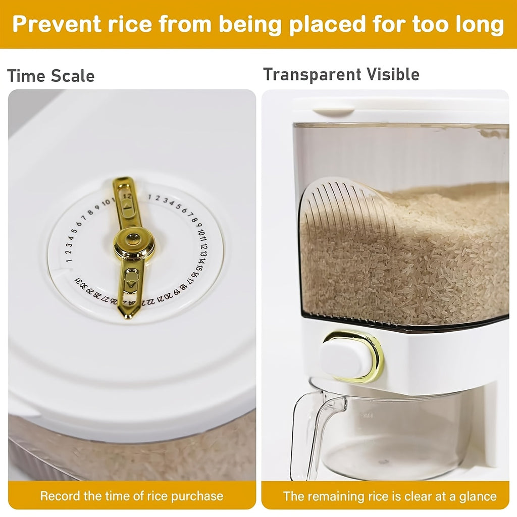 22/11Lbs Large Capacity Sealed Food Storage Tank, Suitable for Bulk Food Storage, BPA Free Plastic Container, Food Cabinet Storage Tank, Suitable for Grains, Nuts And Rice, Kitchen Storage And Storage, Kitchen Accessories, Christmas Gifts (5kg/10kg)