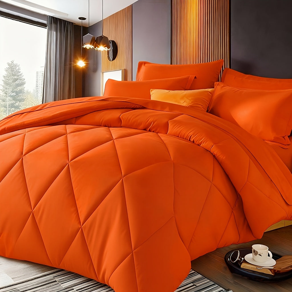 2/3pcs Solid Color Diamond Pattern Large & Extra-Large Bed Sheet Sets Soft Comfortable And Ultra-fine Fiber Filled Lightweight Fabric Breathable Quilt Easy to Take Care Of Equipped with Quilts And Pillowcases Luxurious Quality & Ideal Gift
