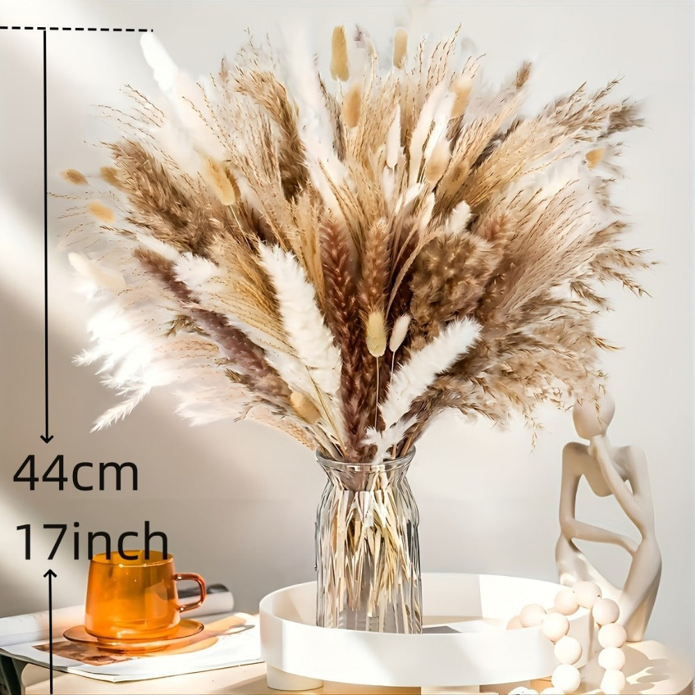 118pcs Multicolor Artificial Pampas Grass & Rabbit Tail Grass Bouquet | Soft Faux Boho Home Decor, Ideal For Weddings, Parties, Outdoor Festivals, Valentine'S Day, Spring Decorations, Mother'S Day, St. Patrick'S Day