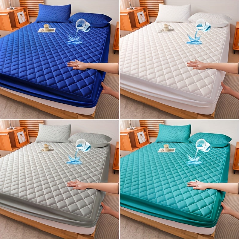 1pc Waterproof Non-Slip Kids & Children Mattress Protector, Solid Color Quilted Bed Cover with 9-15 Inches Deep Pocket, Effective Barrier & Breathable Bedding, Ideal for Bedroom, Guest Room And Hotel, Available In Random Colors (No Pillowcases)