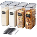 4pcs Extra Large Airtight Food Storage Containers | Bpa-Free Plastic Cereal Container with Pour Spout for Pantry Organization And Canister for Grain, Nuts, Flour And Rice, Kitchen Organizers Additions (4L/ 135Oz) Come with Free Labels & Marker Pen