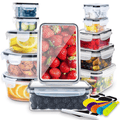 50/48/24/12pcs (25/24/12/6pcss Lid+25/24/12/6pcss), Heavy-Duty Stackable Food Storage Box Microwave Ovens Freezers, Leak Proof Fridge Food Cans, for Fruits, Vegetables, Leftovers, Food Storage Containers Kitchen Additions, Organizers & Storage
