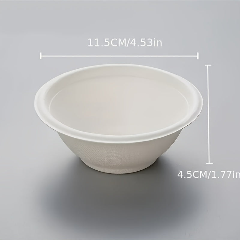100pcs Disposable Paper Bowls (9oz), Leakproof Paper Dish Soup Ice Cream Salad Bowls Party Supplies, Disposable Natural Bowls, Soup Bowls,, Heat Resistant, for Ice Cream, Salad, Soup, Snack, Dessert, Pasta