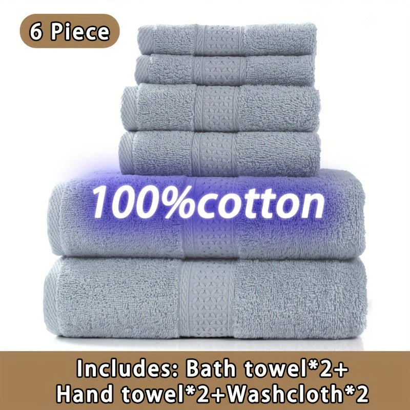 100% Cotton Bath Towel Set (3/6pcs) - Ultra-Soft, Highly Absorbent, Durable - Ldeal for Hotel, Home, Shower, Spa, Sanua - Multiple Color Options, Valentines Gift For Lovers