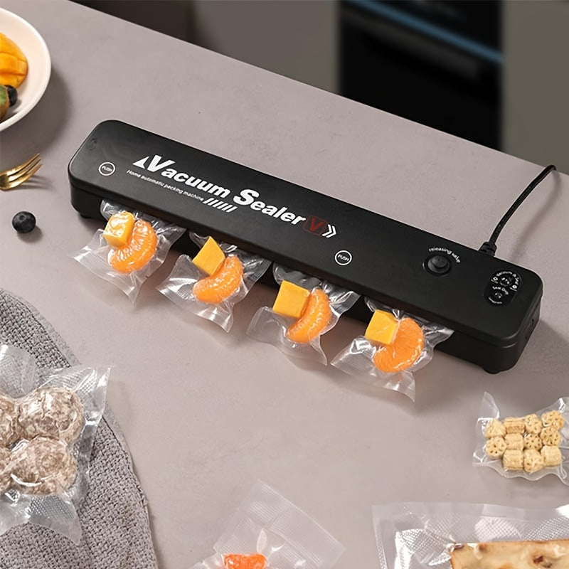 1+50pcs Vacuum Sealing Machine And Food Storage Bag Sealing Machine, Kitchen Small Tool, Mini Food Packaging Storage Heat Sealing Machine, with 50pcs Food Storage Bags, 2 Modes Suitable for Home Kitchen, Commercial Use, Christmas Gifts