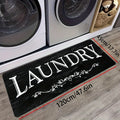1pc Black & White "LAUNDRY" Text Mat - High Quality Non-Slip Machine-Washable Mat, Soft Comfortable Floor Mat with Bold Lettering for Laundry Room, Bathroom, Kitchen, Hallway - Durable Polyester Mat for Home Organization & Modern Decor, Bathroom Mat, Kitc