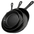 Cast Iron Skillet 3pcs Set, Heavy-Duty Pre-Seasoned Cookware For Superior Heat Retention, Multi-Functional With Ergonomic Handles, 6 Inch 8 Inch 10 Inch Frying Pans For Indoor And Outdoor Cooking